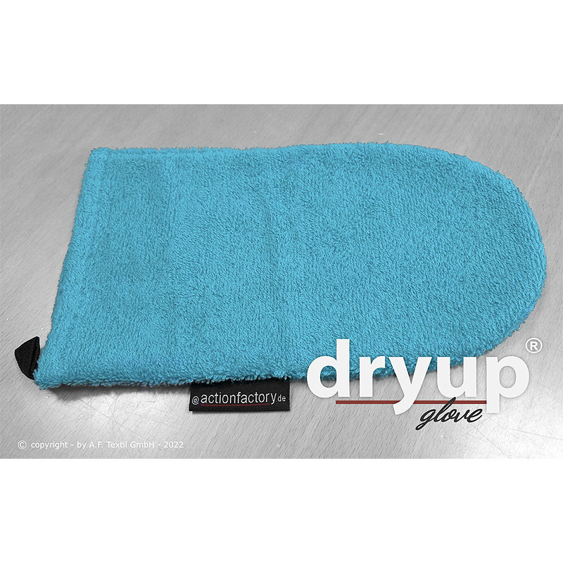 DryUp Glove kleiner Trocken Handschuh aus Baumwolle in cyan hellblau