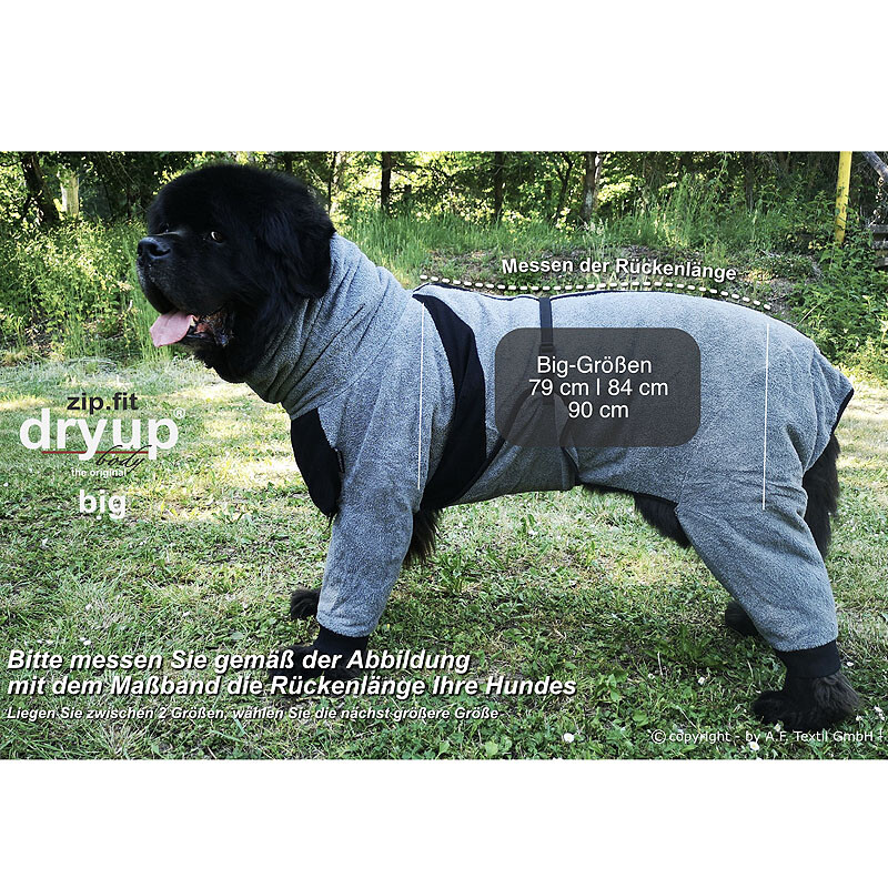 DryUp Body ZIP.FIT BIG Hundebademantel mit Beinen für große Hunde in marine blau