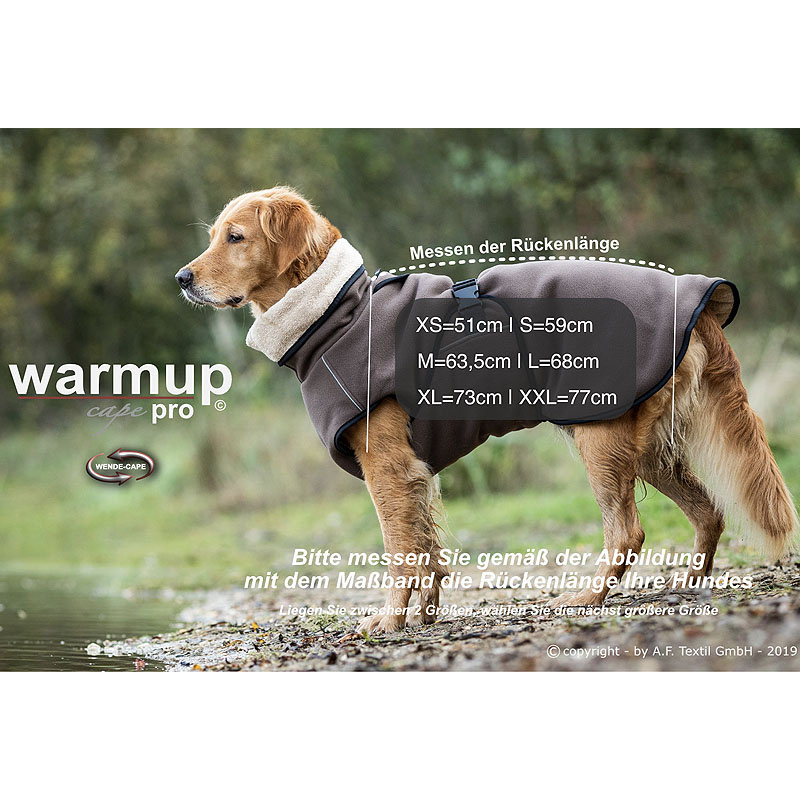 WarmUp Cape PRO Mantel für mittelgroße Hunde in pine green piniengrün-moos NEU