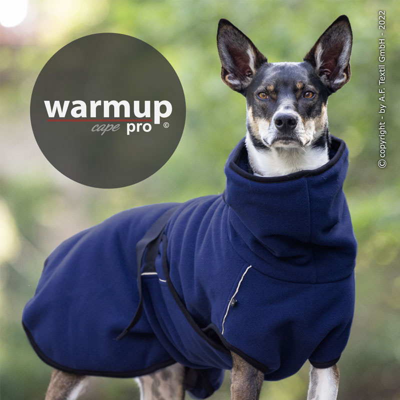 WarmUp Cape PRO Mantel für mittelgroße Hunde in blau dark blue NEU