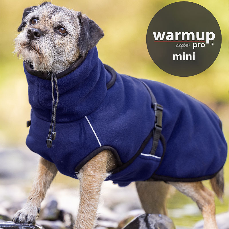 WarmUp Cape PRO Mantel MINI für kleine Hunde in blau dark blue NEU