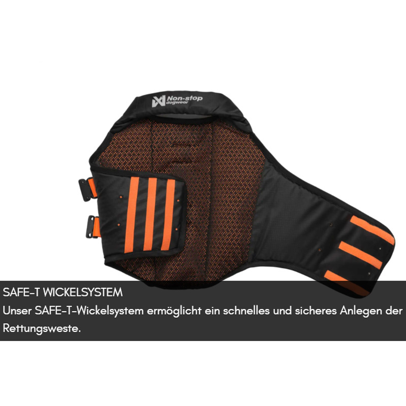 Non-stop dogwear Hundeschwimmweste Protector schwarz orange