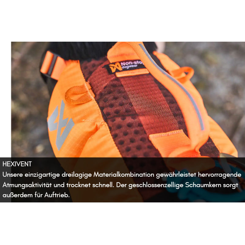 Non-stop dogwear Hundeschwimmweste Protector schwarz orange