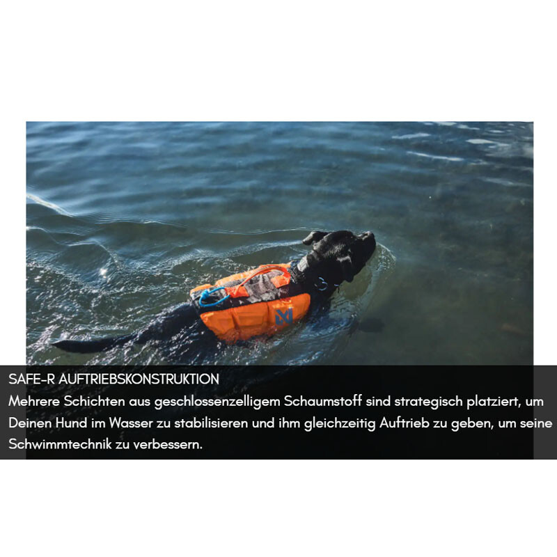 Non-stop dogwear Hundeschwimmweste Protector schwarz orange Gr. 7