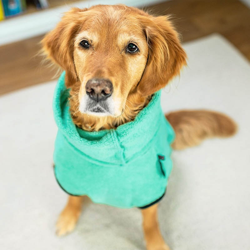 DryUp Trocken Cape Hundebademantel in mint grün XL  70cm