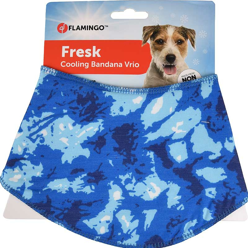 Flamingo Bandana Fresk Kühlhalstuch mit Klett für Hunde