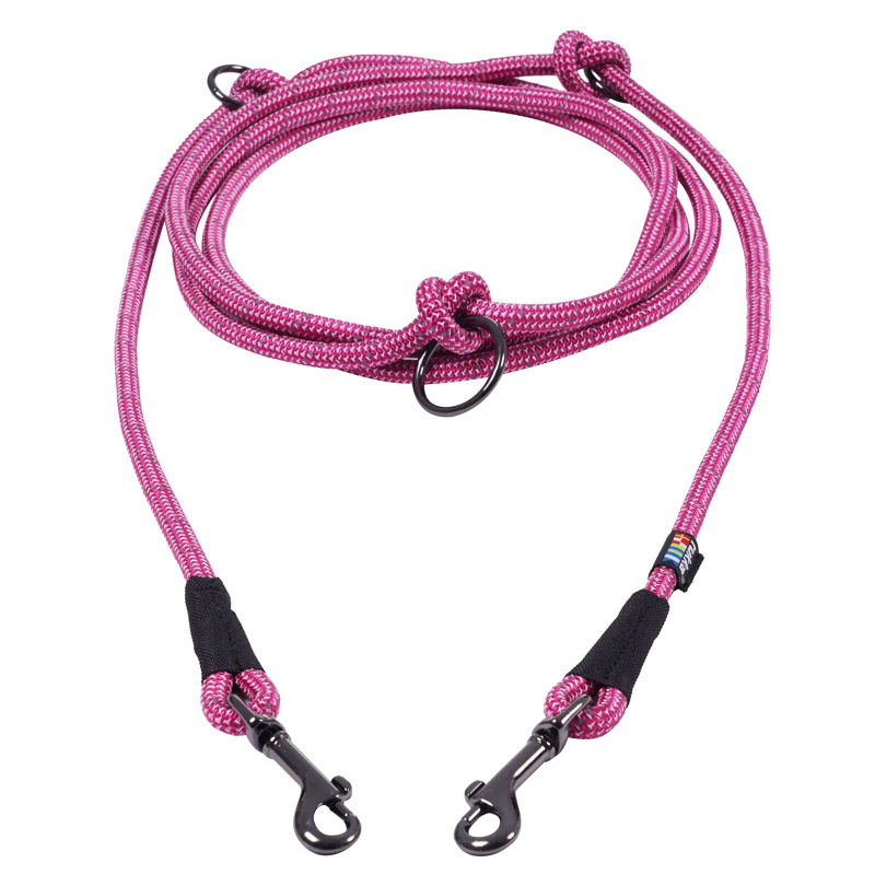 Rukka Pets Rope Leine Führleine verstellbar rund in burgund lila  M 8 mm ø