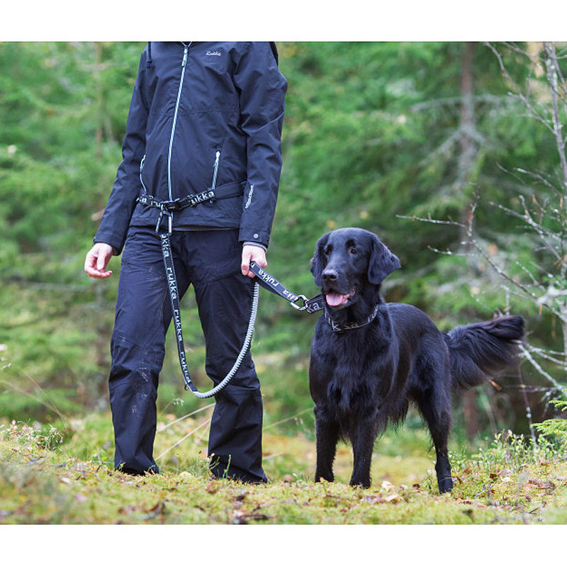 Rukka Pets Hike Wandergurt Laufgurt mit Bungee Leine in rot schwarz