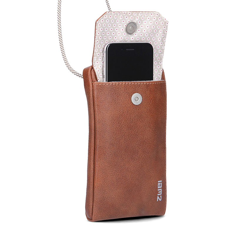 ZWEI Dog Walking Smartphone Bag in cognac braun