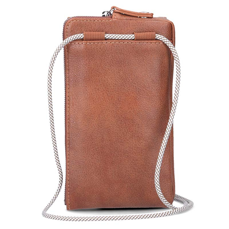 ZWEI Dog Walking Smartphone Bag in cognac braun