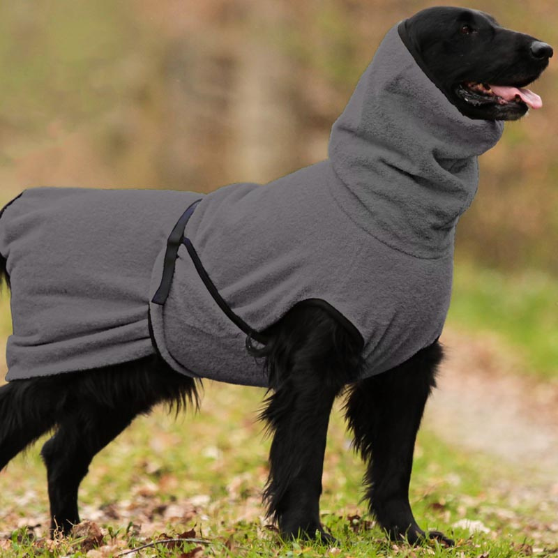 DryUp Trocken Cape Hundebademantel in anthrazit grau S 56cm