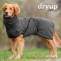 DryUp Trocken Cape Hundebademantel in anthrazit grau S 56cm