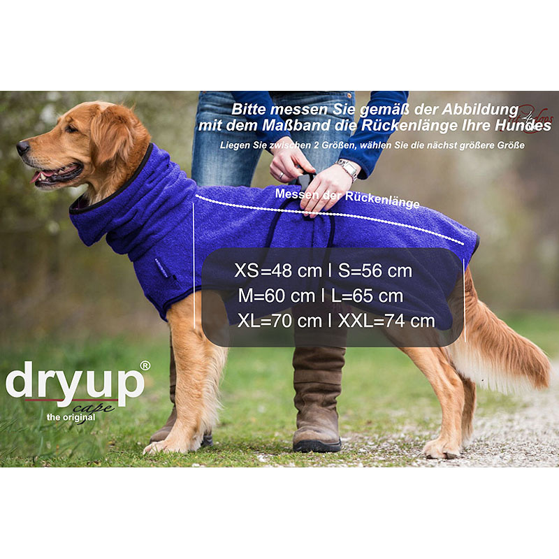 DryUp Trocken Cape Hundebademantel in anthrazit grau L 65cm