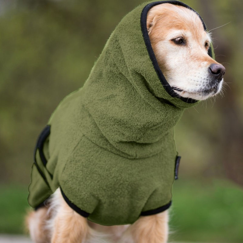 DryUp Trocken Cape Hundebademantel in moos grün