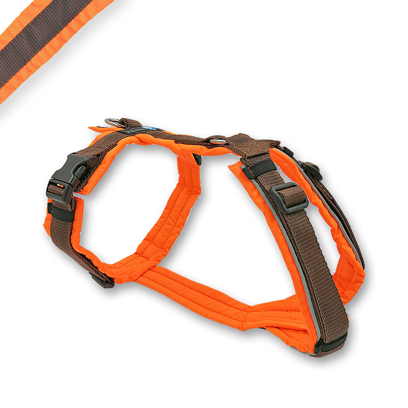 AnnyX Brustgeschirr Protect in leuchtorange braun S Steg kurz 19,5cm