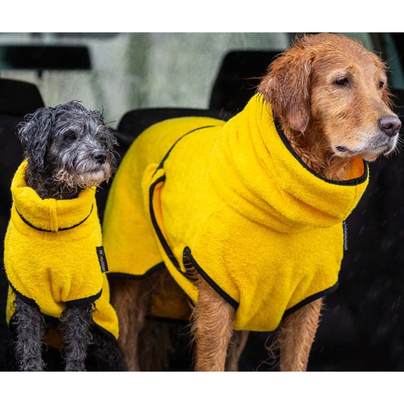 DryUp Trocken Cape Hundebademantel in yellow gelb