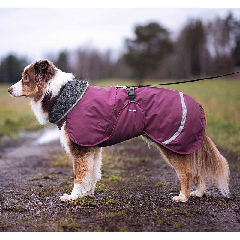 Pomppa Perus Allwetter-Mantel Wintermantel mit Geschirröffnung plum lila 31