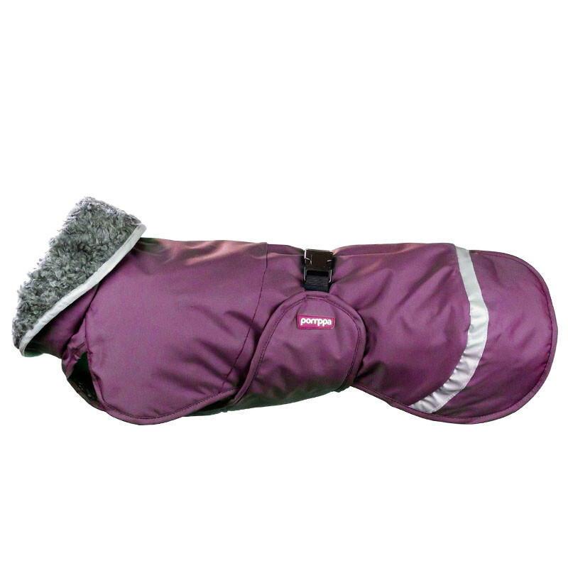 Pomppa Perus Allwetter-Mantel Wintermantel mit Geschirröffnung plum lila 31