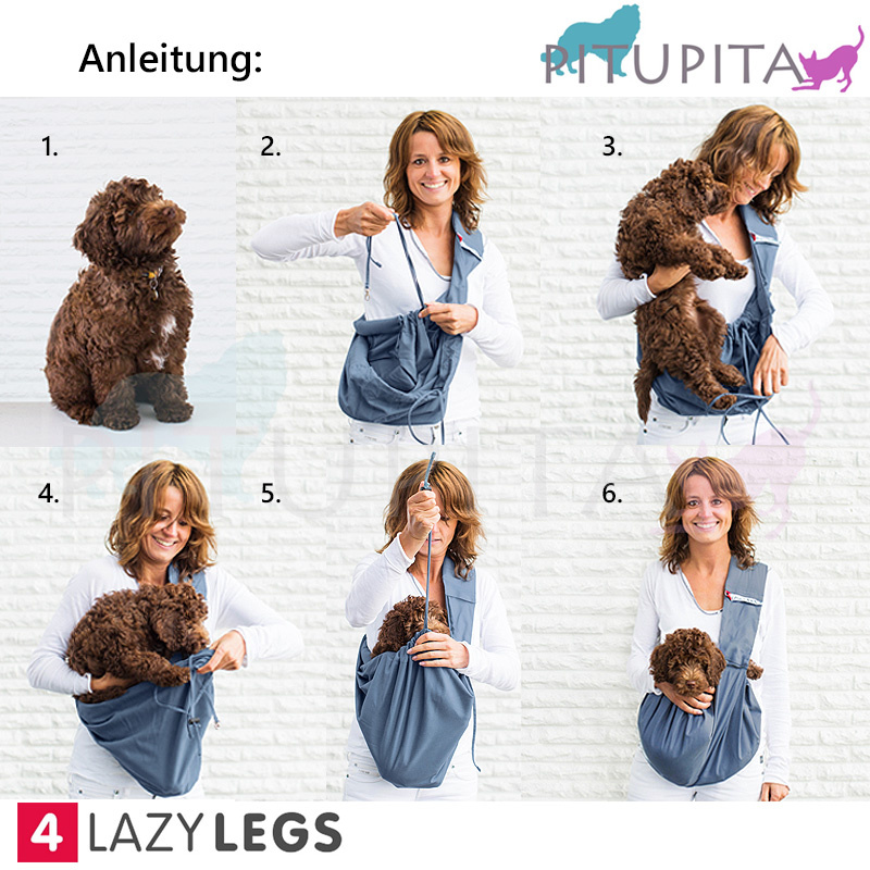 4LazyLegs Tragetasche Tragetuch grau Basic Polyester bis 15kg