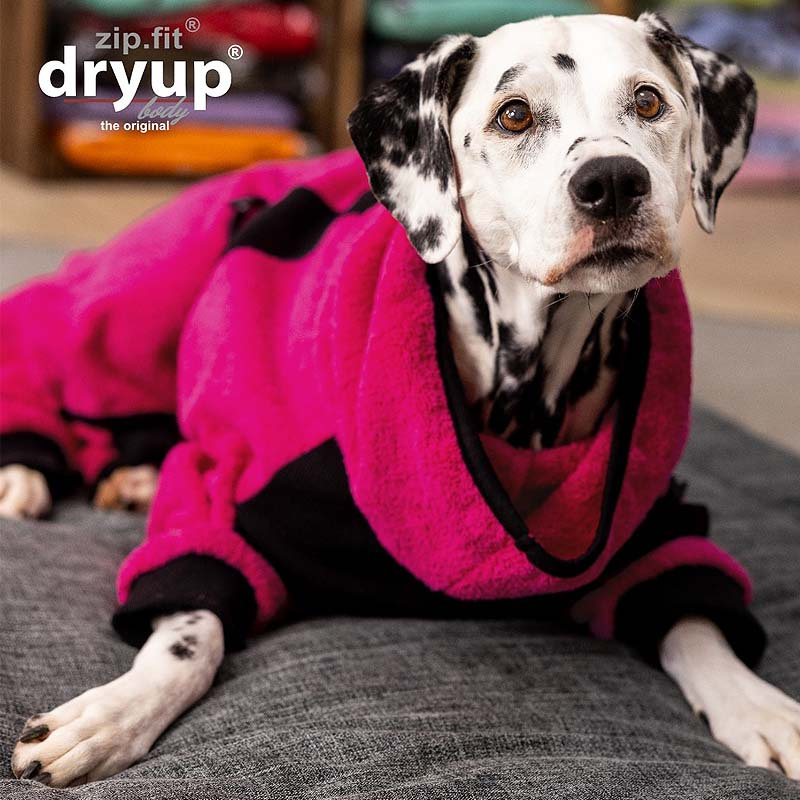 DryUp Body ZIP.FIT Hundebademantel mit Beinen in pink