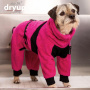 DryUp Body ZIP.FIT Hundebademantel mit Beinen für kleine Hunde in pink 45cm