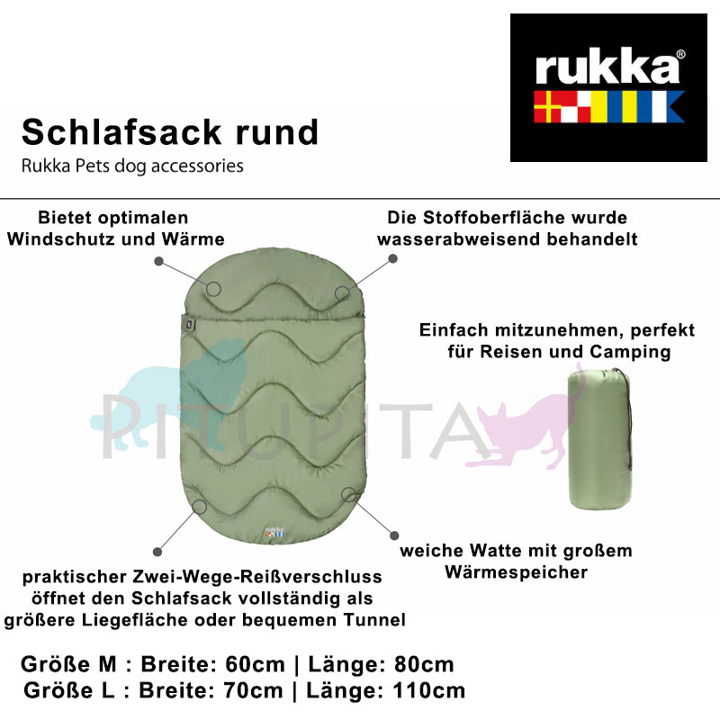 Rukka Pets Schlafsack rund in oliv für Hunde