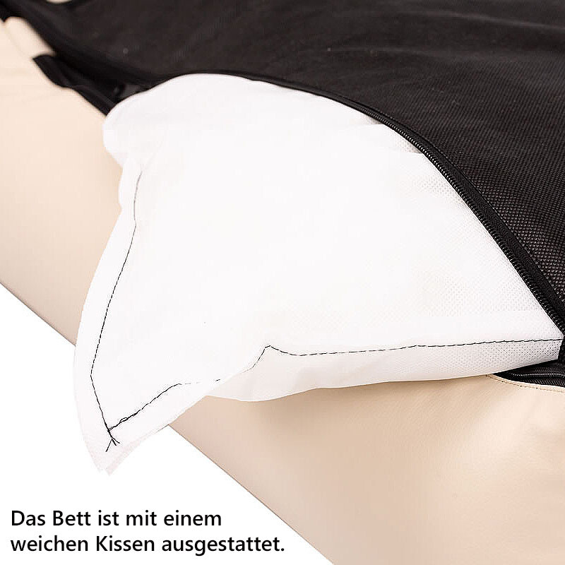 PITUPITA  orthopädisches Hundebett Lewia aus Eco Kunstleder in beige schwarz