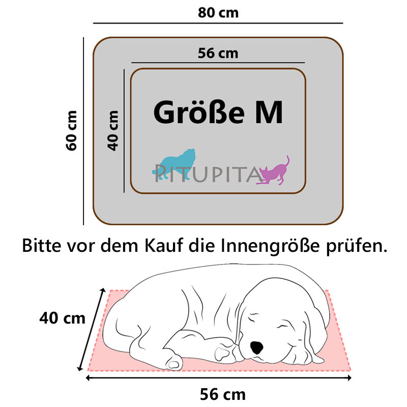 PITUPITA  orthopädisches Hundebett Lewia aus Eco Kunstleder dunkelgrau schwarz