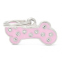 Hundemarke Anhänger CHIC BIG Knochen rosa mit Swarovski® Kristallen inkl. Gravur