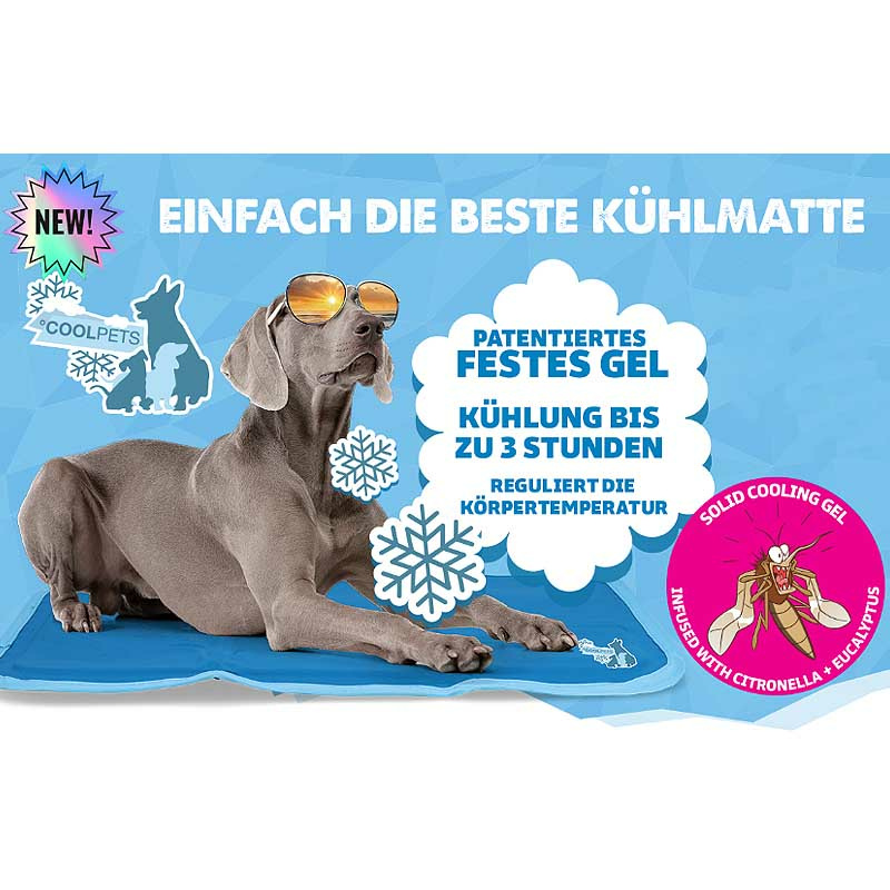 CoolPets Kühlmatte Kühldecke Premium mit Citronella & Eukalyptus