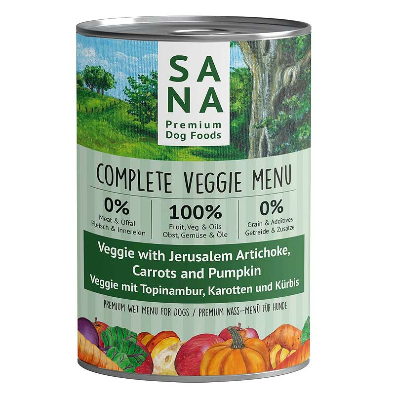 SANA Nass-Menü Veggie mit Topinambur, Karotten und Kürbis