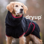 DryUp Trocken Cape Hundebademantel STANDARD Black-schwarz XL 70cm