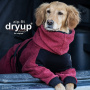 DryUp Body ZIP.FIT Hundebademantel mit Beinen STANDARD Bordeaux-rot XXL 74cm