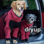 DryUp Body ZIP.FIT Hundebademantel mit Beinen STANDARD Bordeaux-rot XXL 74cm