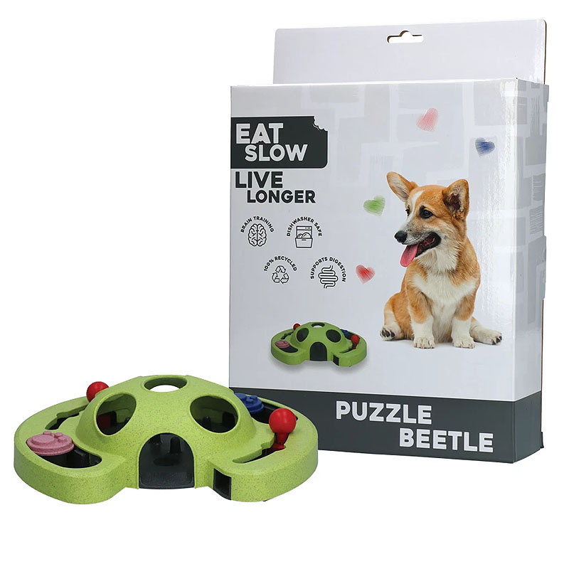 Eat Slow Live Longer Puzzle Hundespielzeug Intelligenzspielzeug Beetle