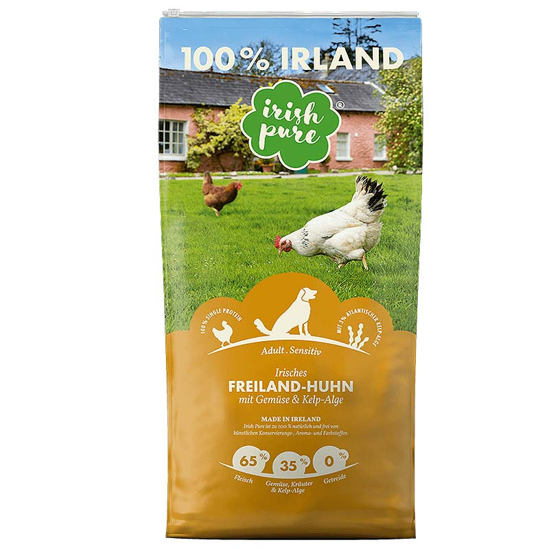 IRISH PURE Irisches Trockenfutter Freiland-Huhn mit Gemüse & Kelp-Alge ADULT