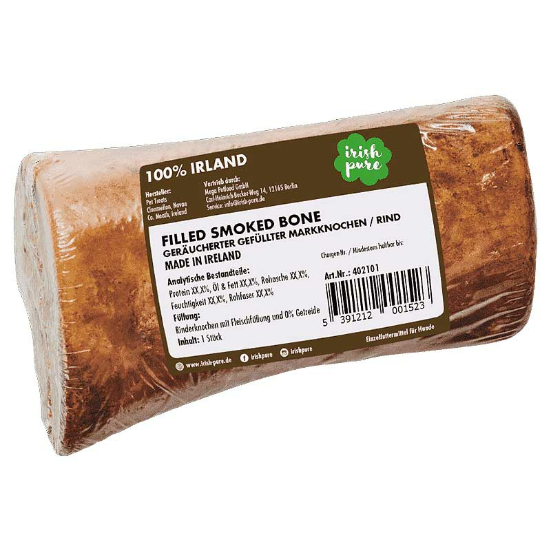 IRISH PURE Irisches Filled Smoked Bone geräucherter gefüllter Markknochen mit Kelp RIND