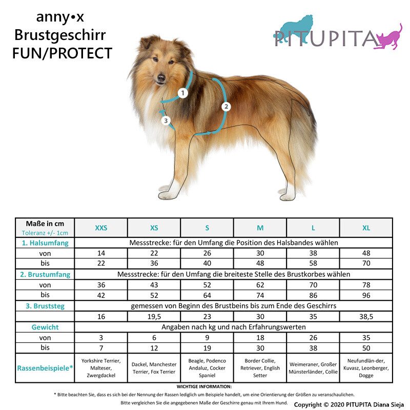 AnnyX Brustgeschirr Fun schwarz braun